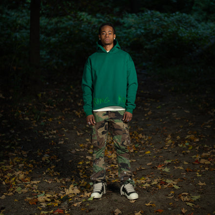 Taking Risks Towel Hoodie-Green