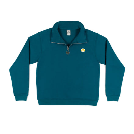 Men’s Trap Genius Quarter Zip Midweight Pullover-Dark Turquoise