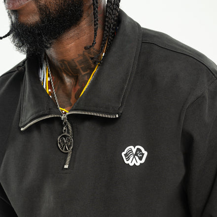 Trap Genius Flagship Series Quarter Zip Pullover Black