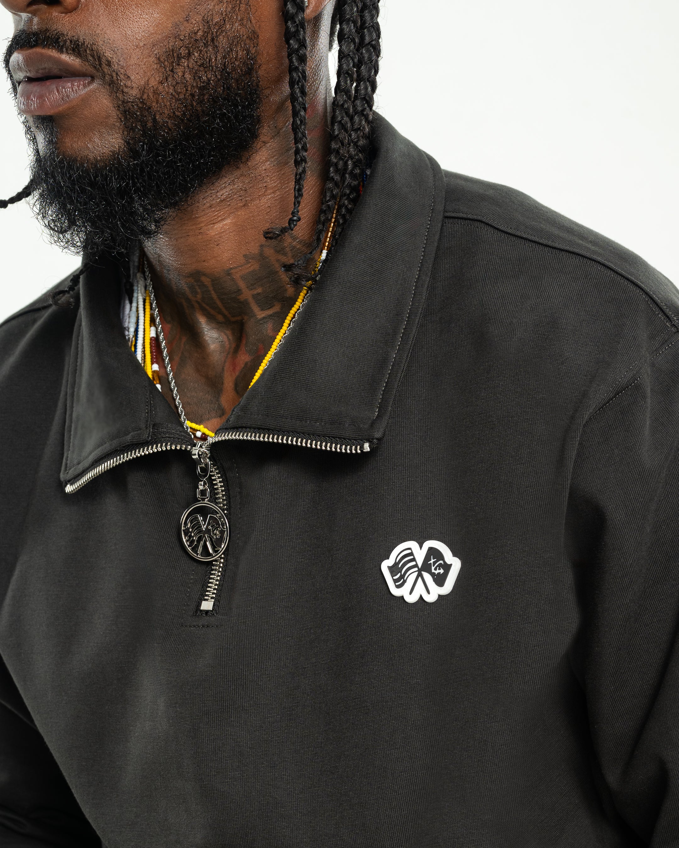 Trap Genius Flagship Series Quarter Zip Pullover Black