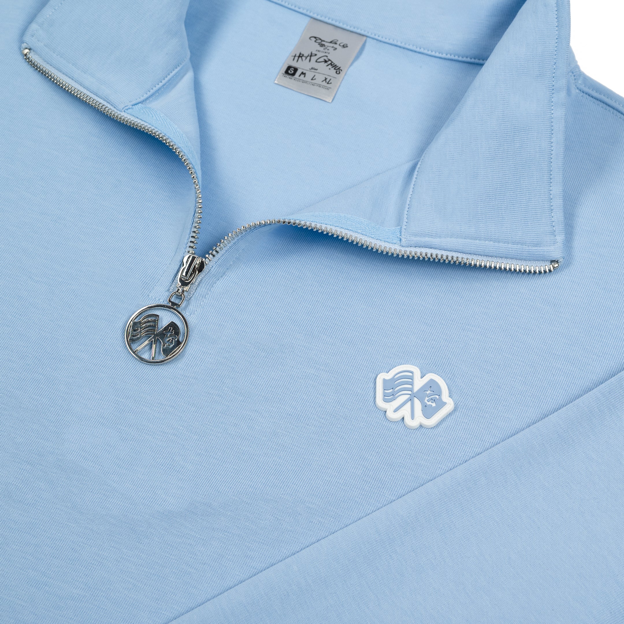 Trap Genius Flagship Series Quarter Zip Pullover Sky Blue