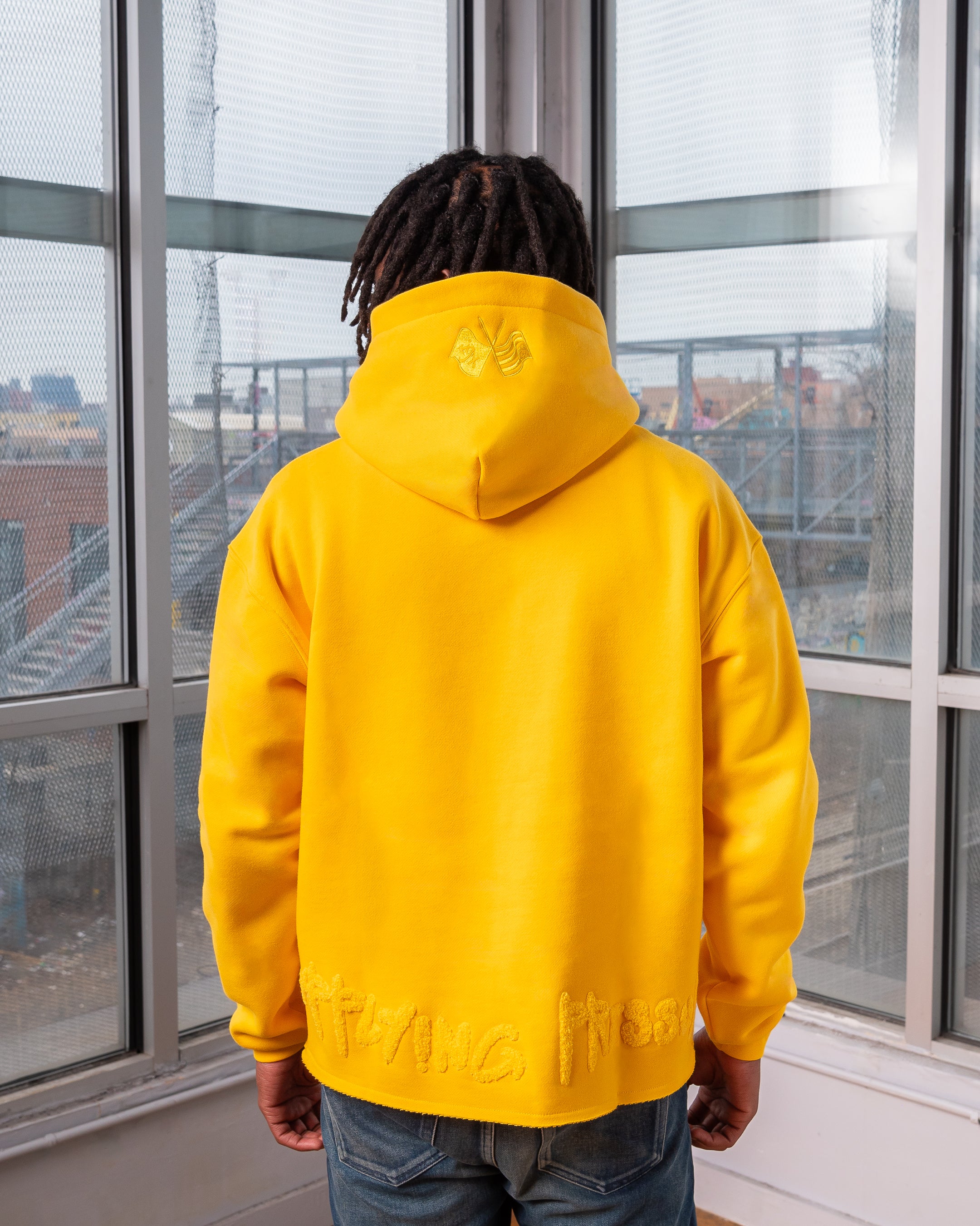 Taking Risks Towel Hoodie-Yellow