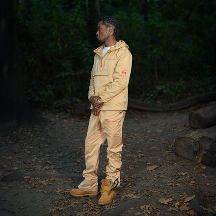 Beige Trap Nylon Pants
