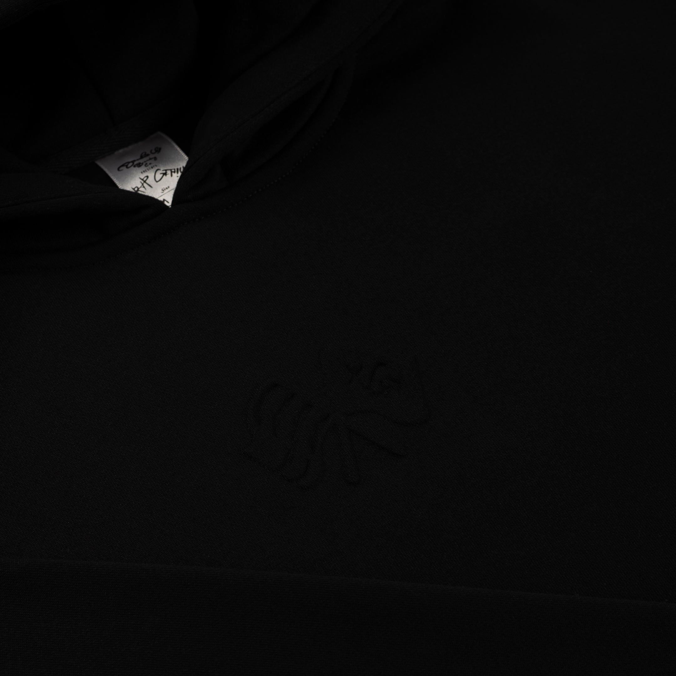 Taking Risks Embossed Hoodie-Black