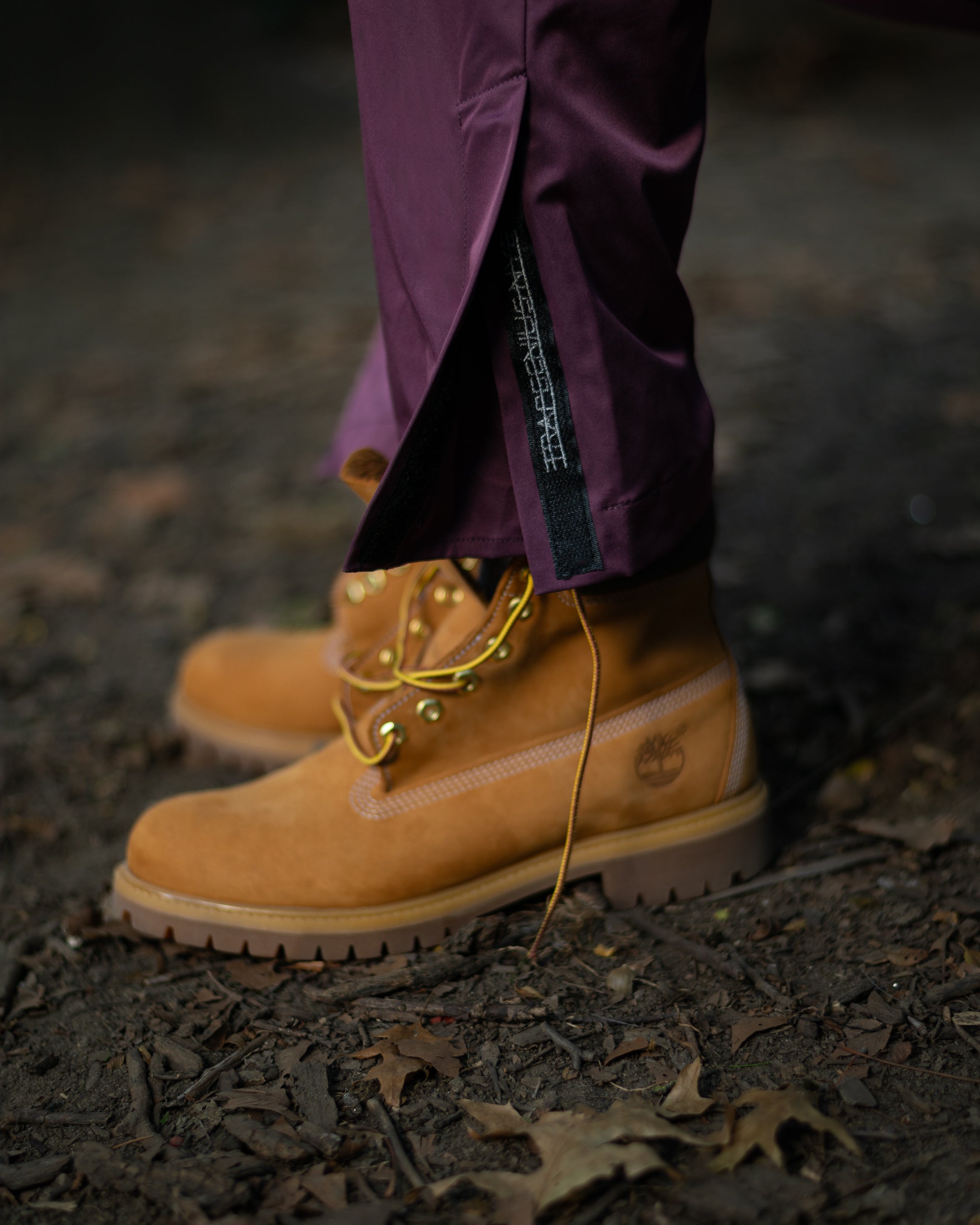 Trap Genius Plum Nylon Pants