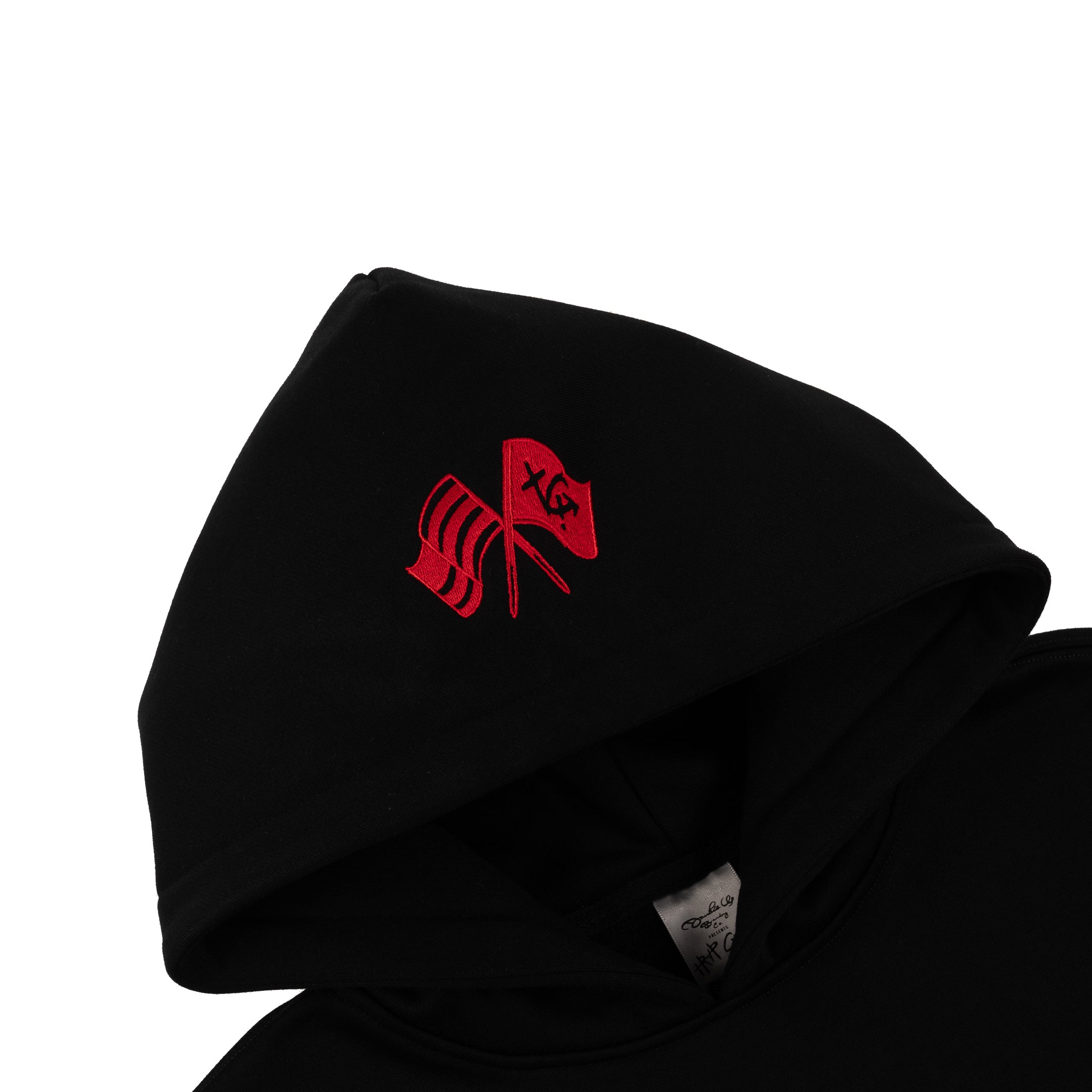 Taking Risks Towel Hoodie-Black