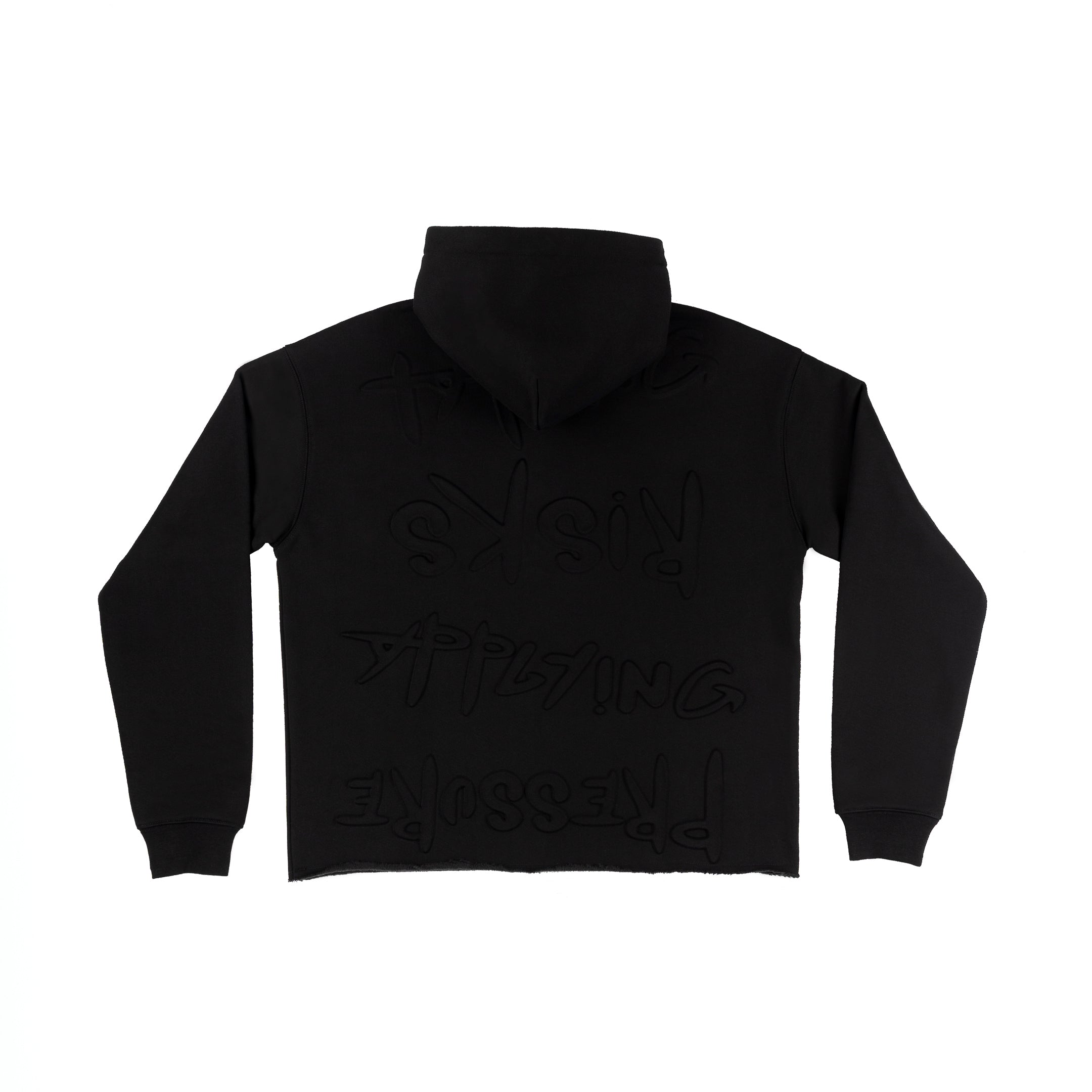Taking Risks Embossed Hoodie-Black