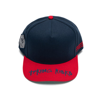 Trap Genius NYC Taking Risks Navy/Red SnapBack Hat