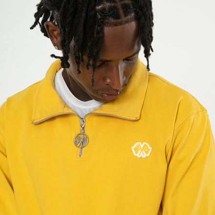 Trap Genius Flagship Series Quarter Zip Pullover Mustard