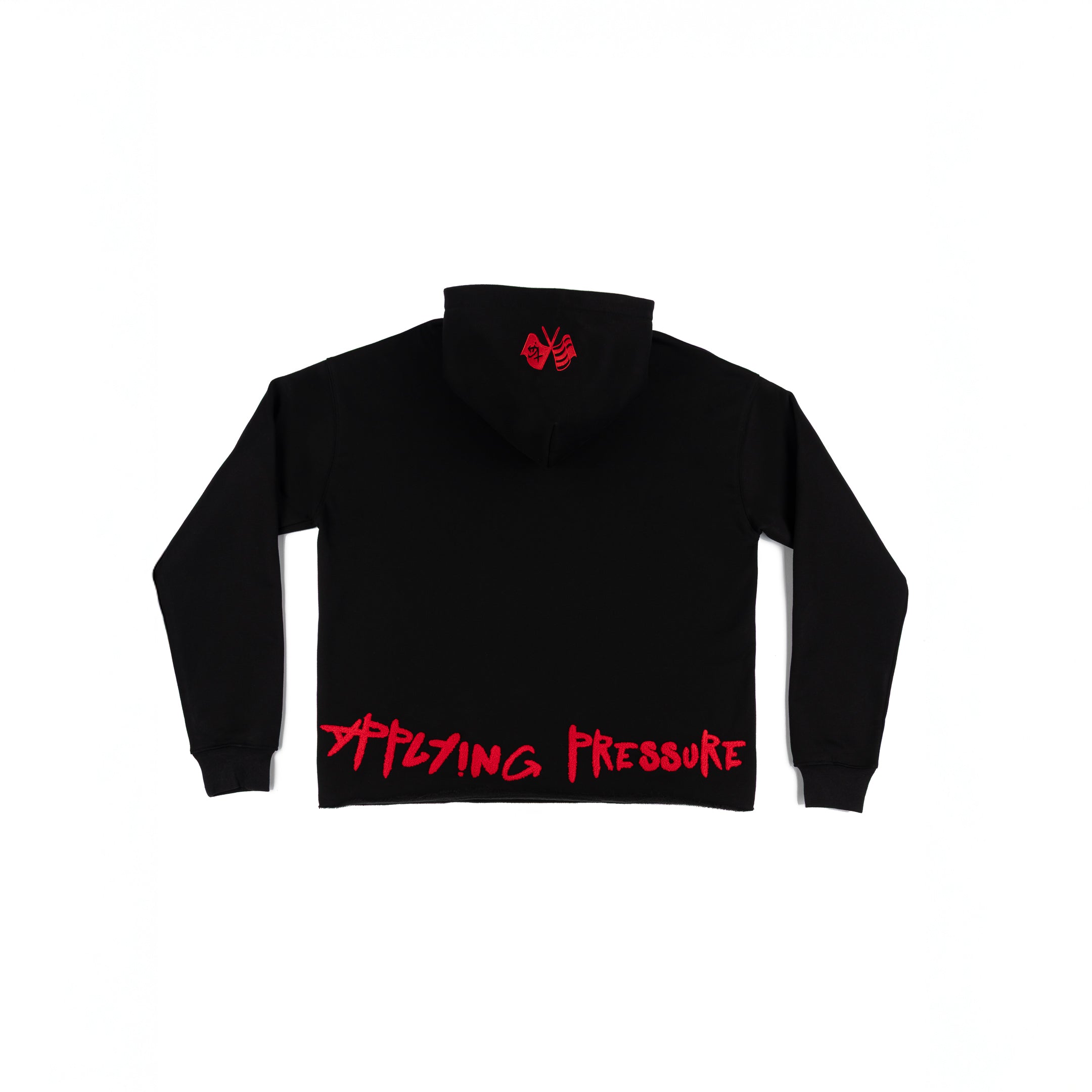 Taking Risks Towel Hoodie-Black