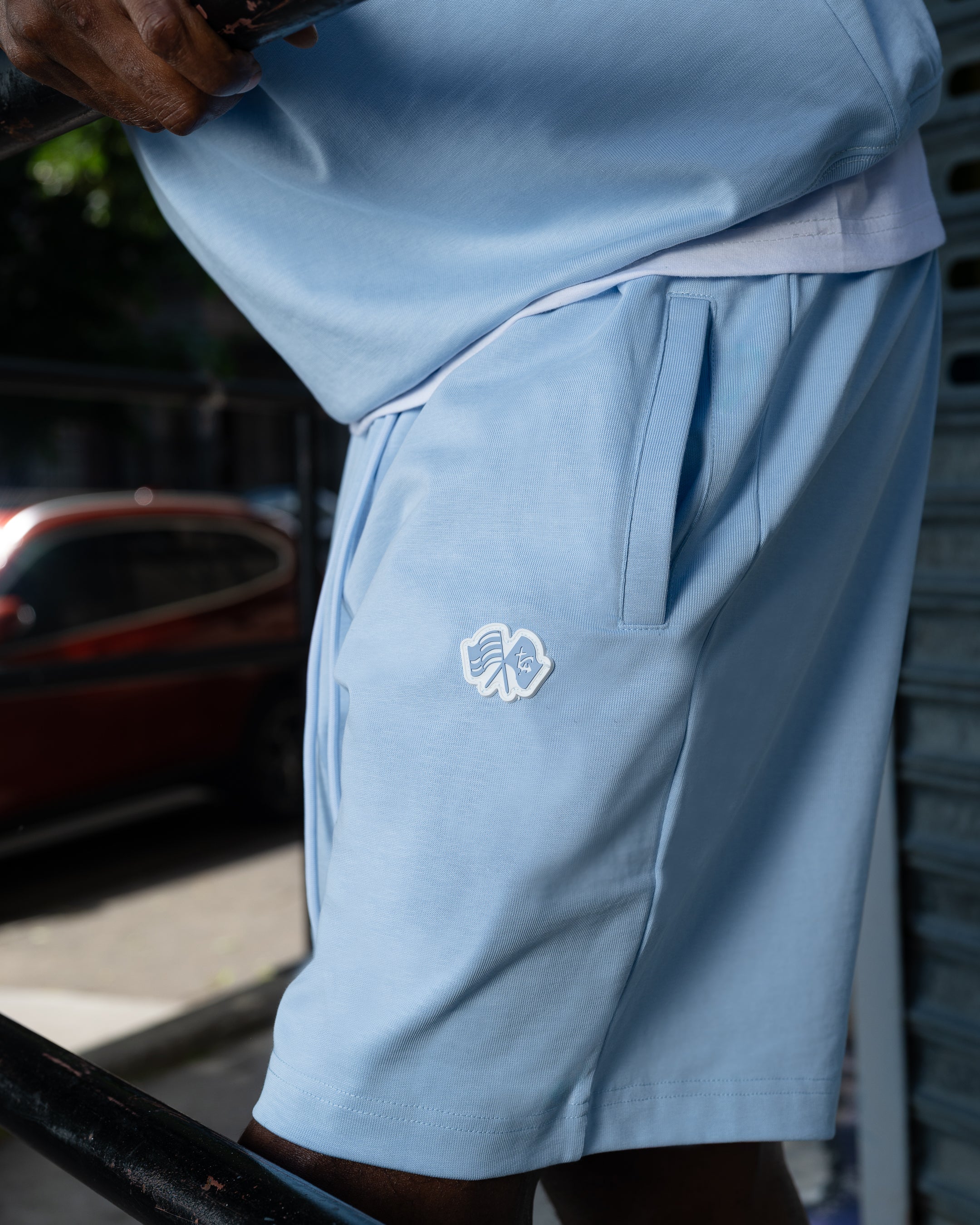 Trap Genius Flagship Series Shorts Sky Blue