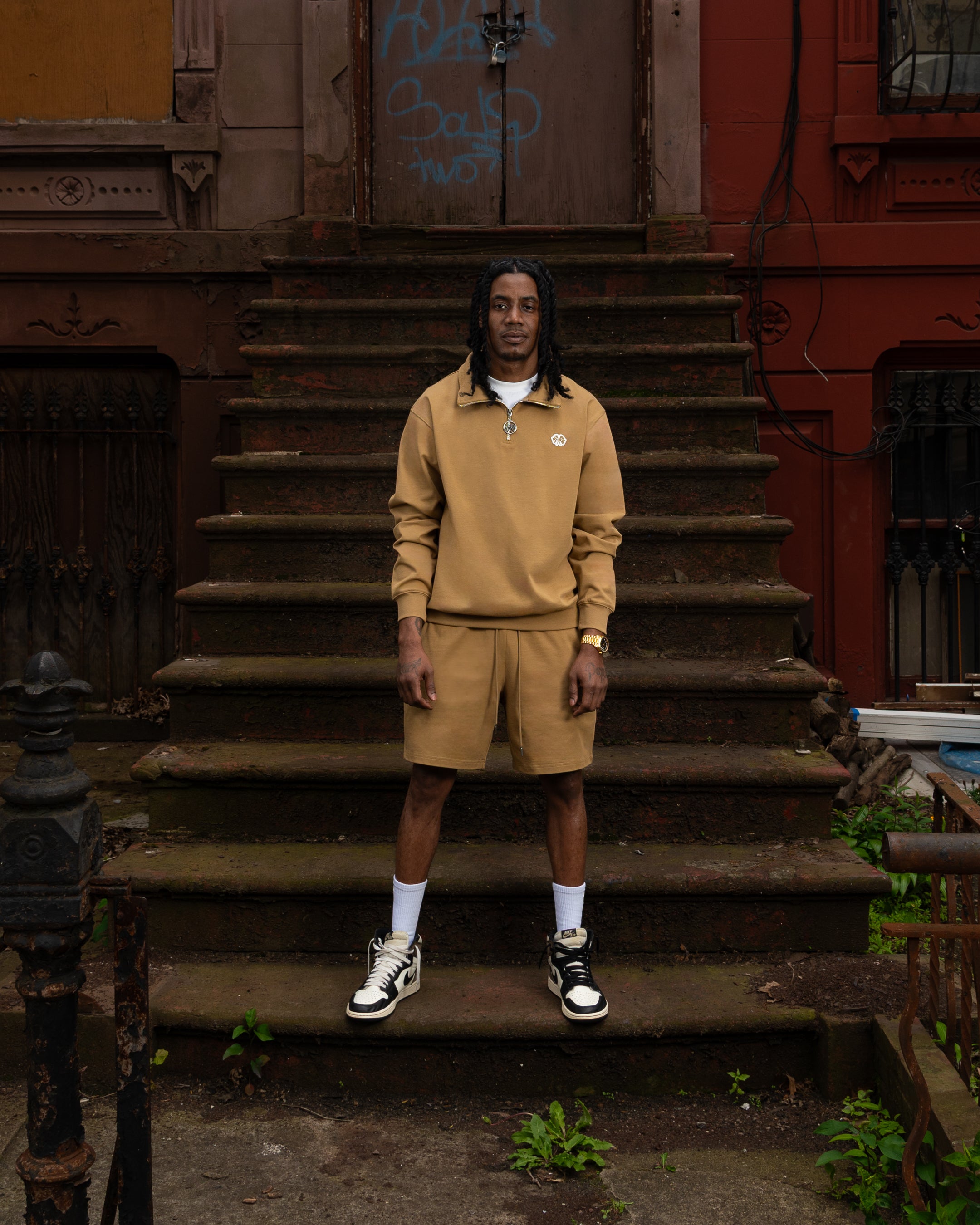 Trap Genius Flagship Series Quarter Zip Pullover Mocha