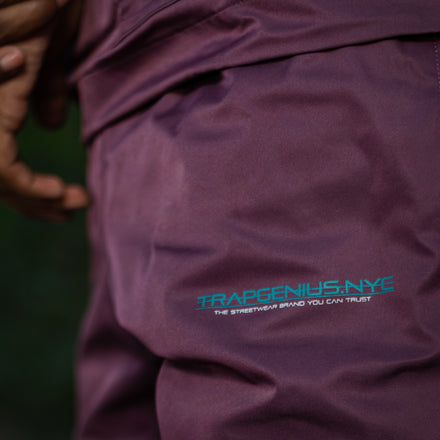 Trap Genius Plum Nylon Pants