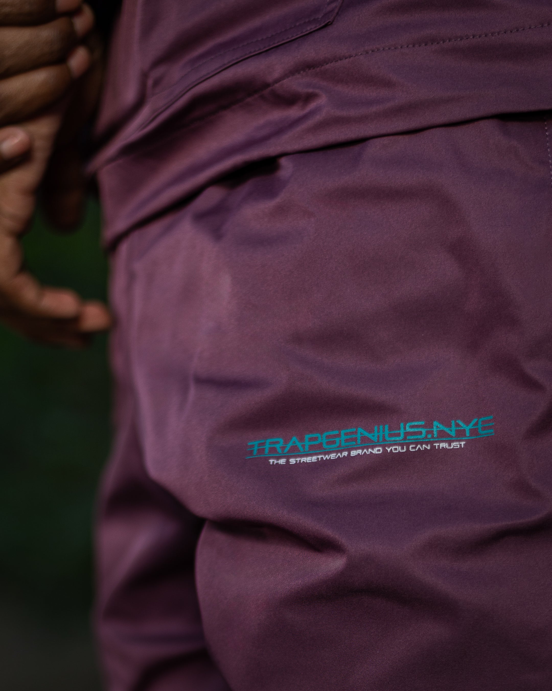 Trap Genius Plum Nylon Pants