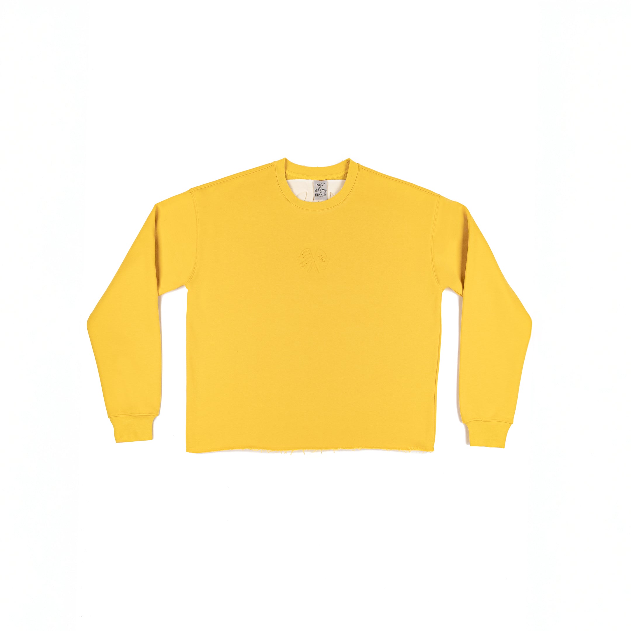 Taking Risks Embossed Crewneck- Yellow