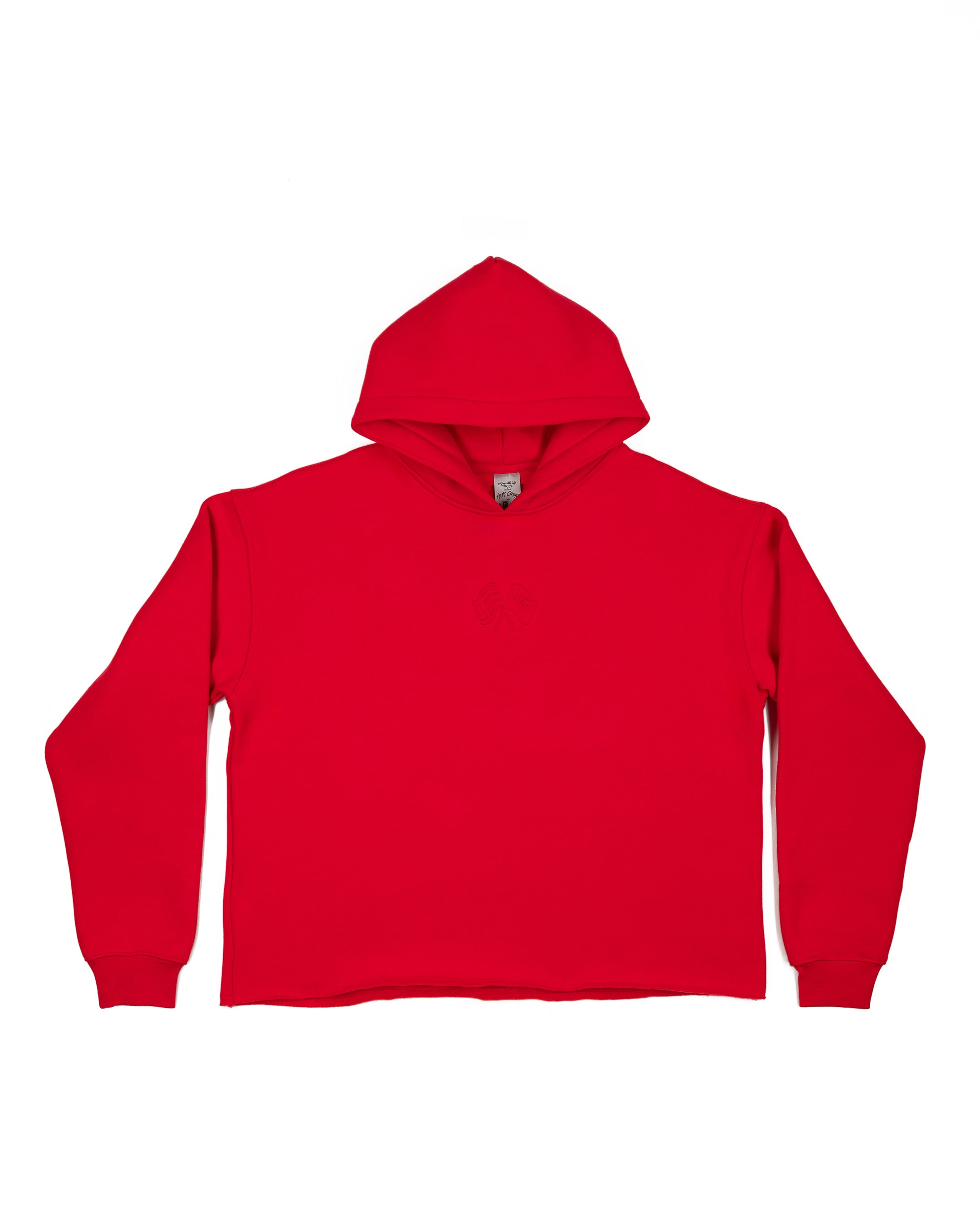 Taking Risks Embossed Hoodie-Red