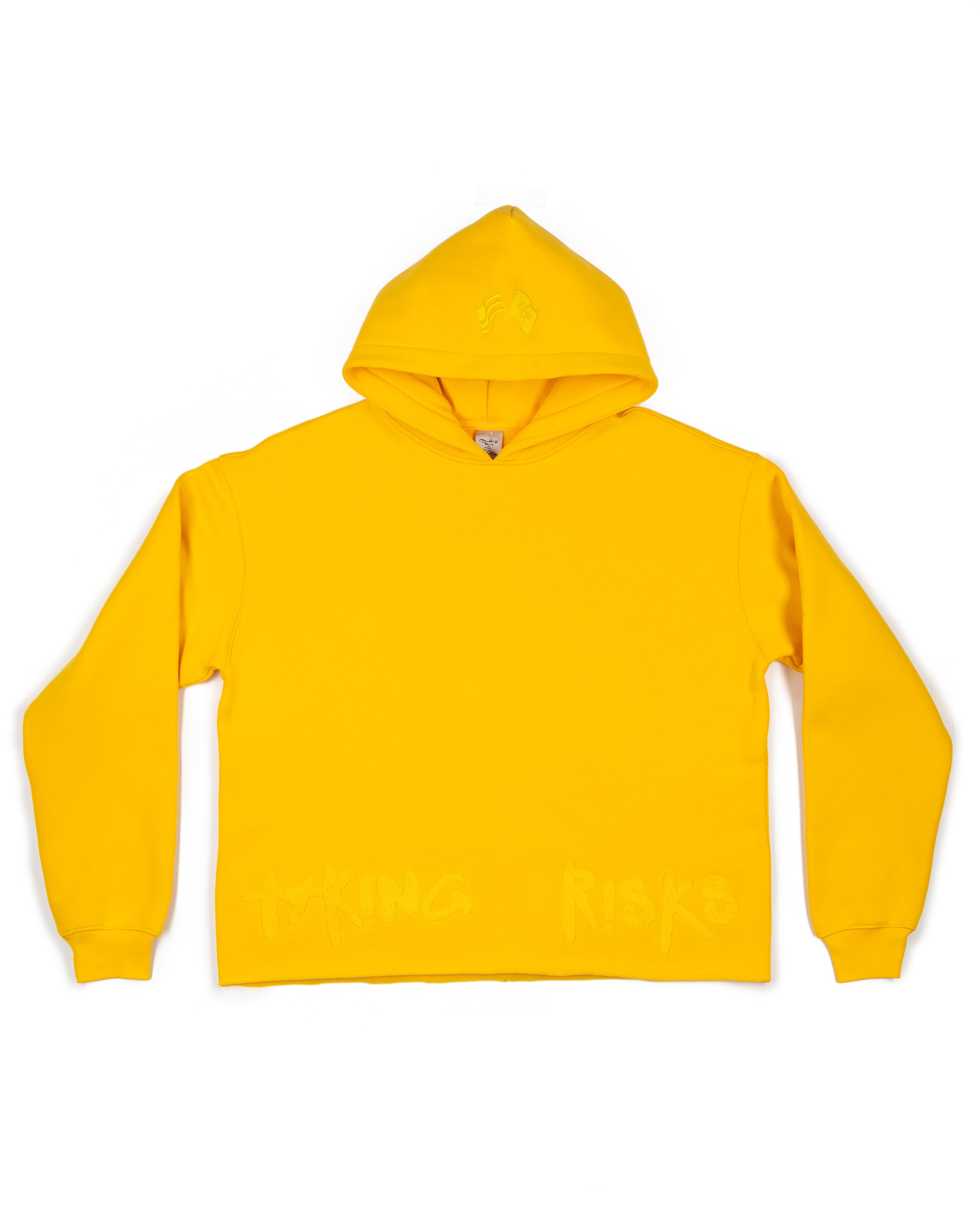 Taking Risks Towel Hoodie-Yellow