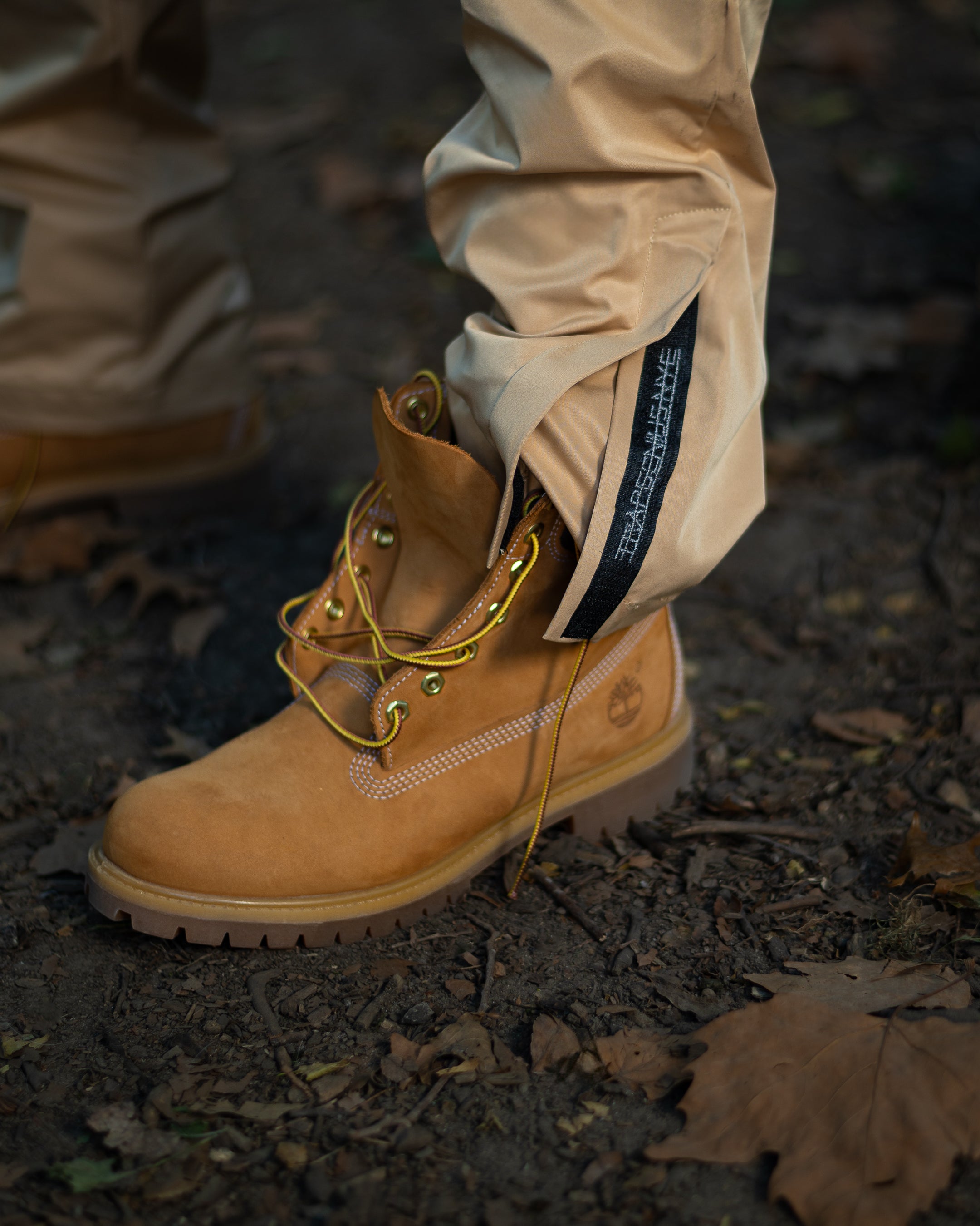 Beige Trap Nylon Pants