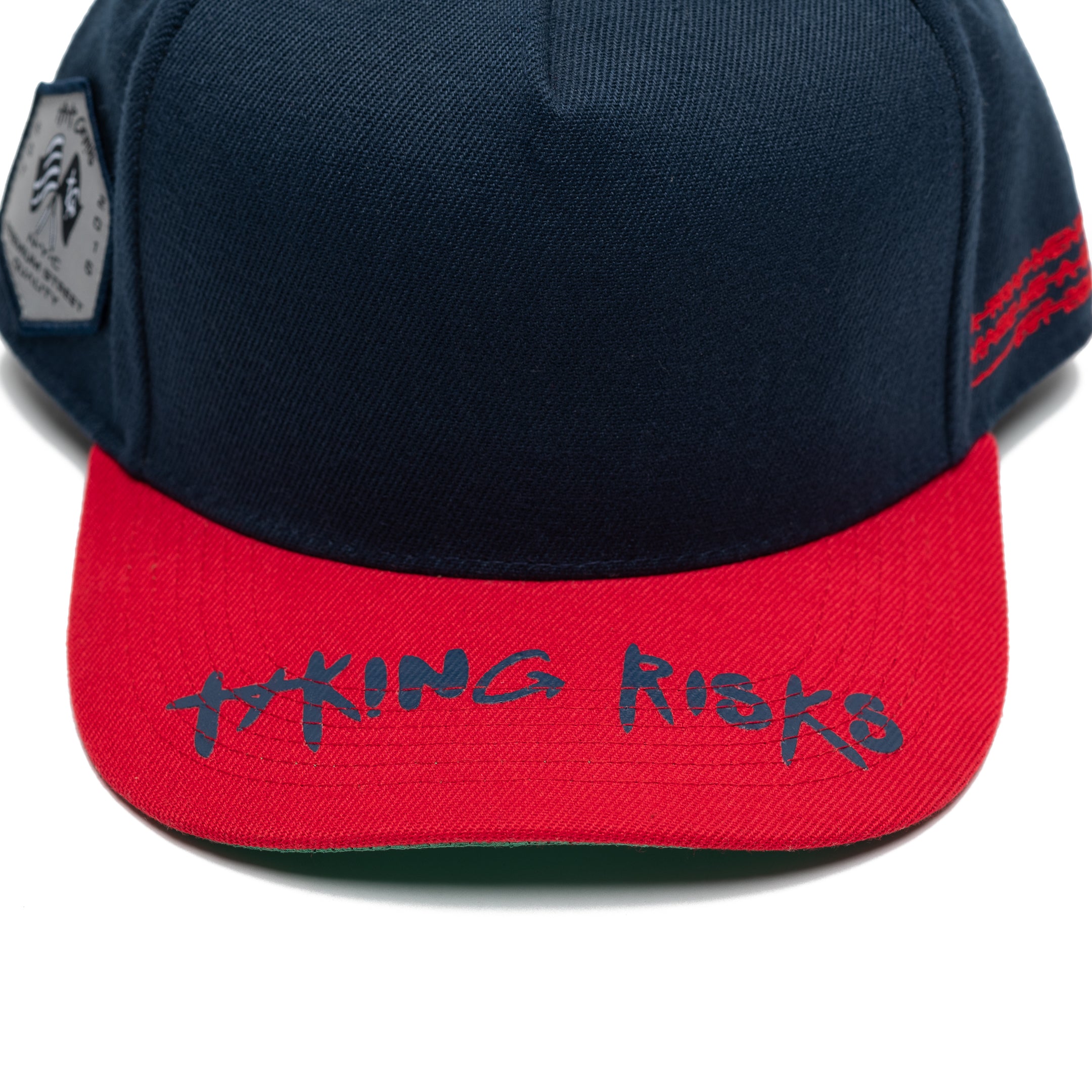 Trap Genius NYC Taking Risks Navy/Red SnapBack Hat