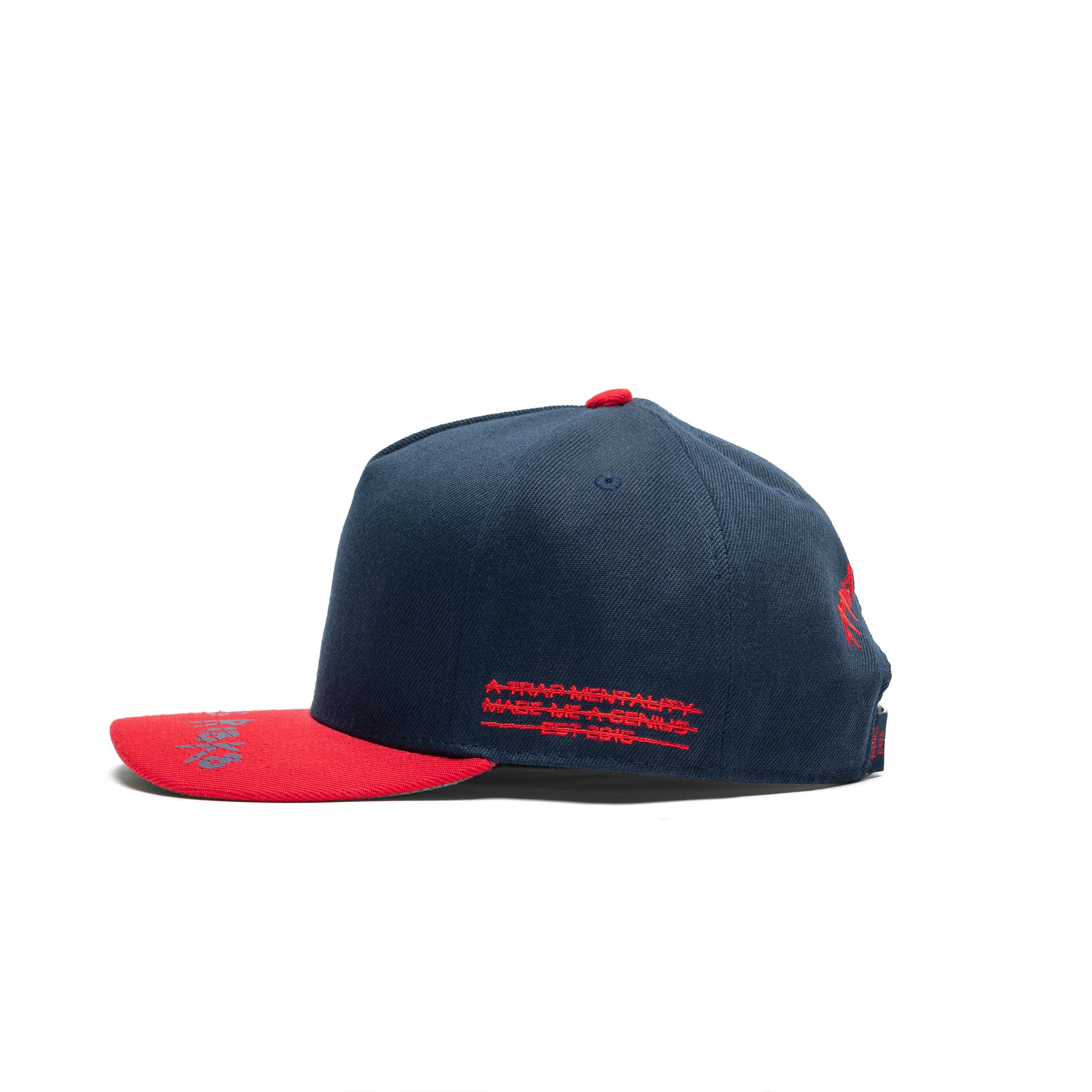 Trap Genius NYC Taking Risks Navy/Red SnapBack Hat