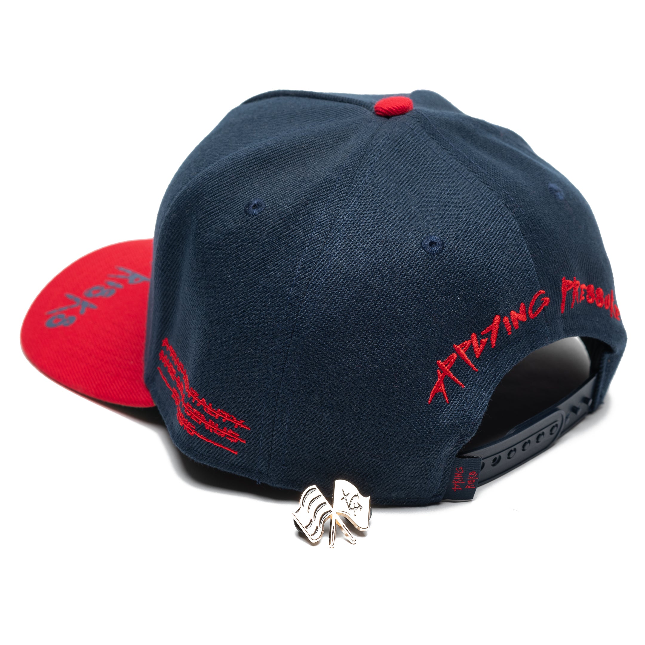 Trap Genius NYC Taking Risks Navy/Red SnapBack Hat