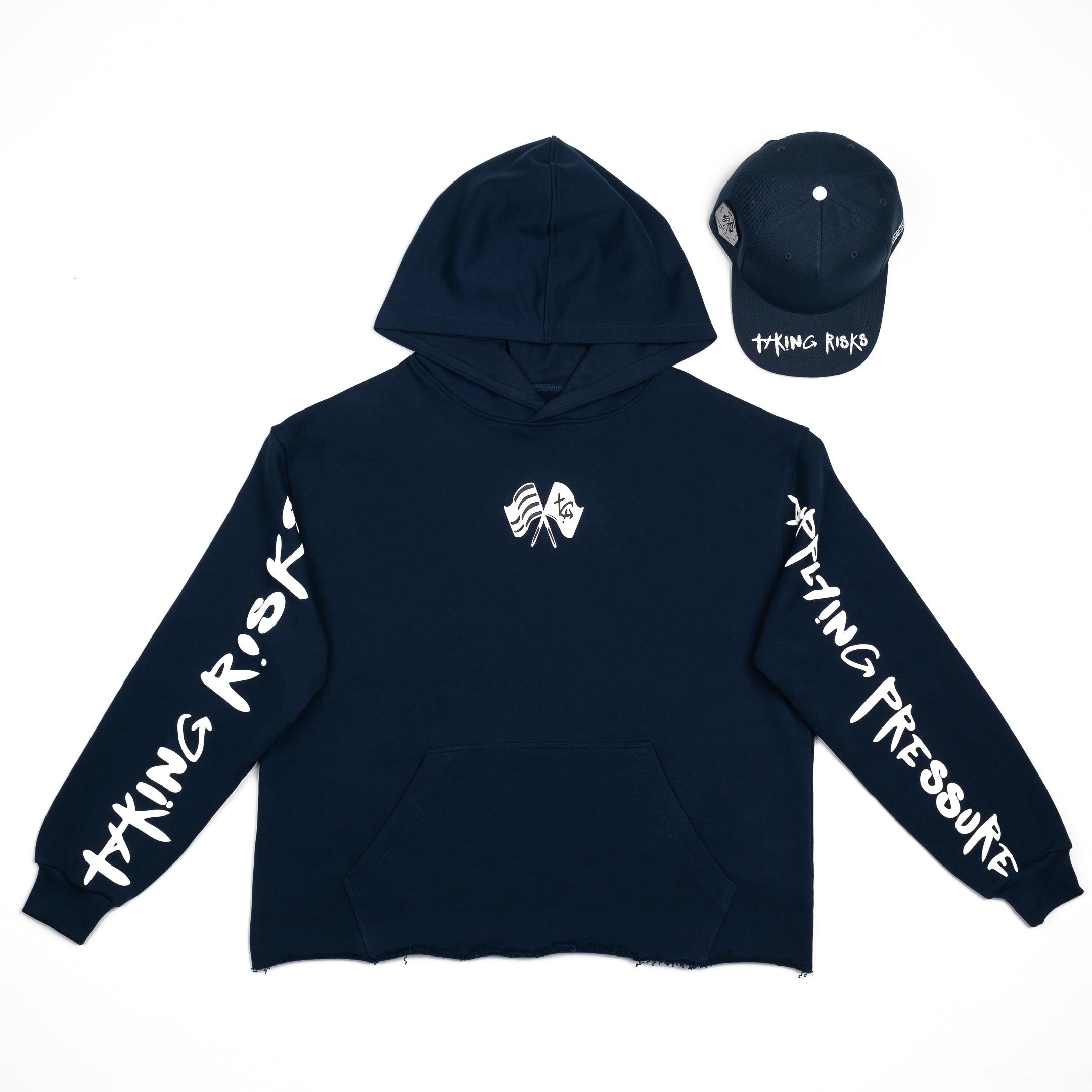 Takings Risks Hoodie- Navy