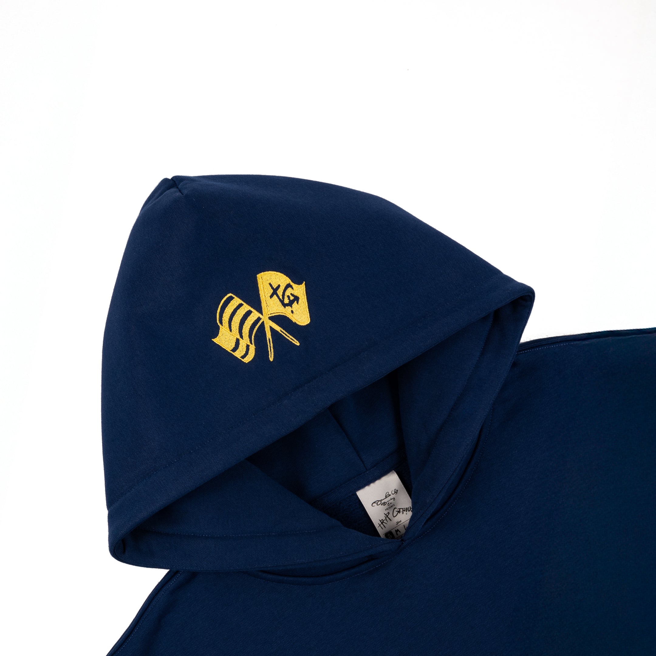 Taking Risks Towel Hoodie-Navy