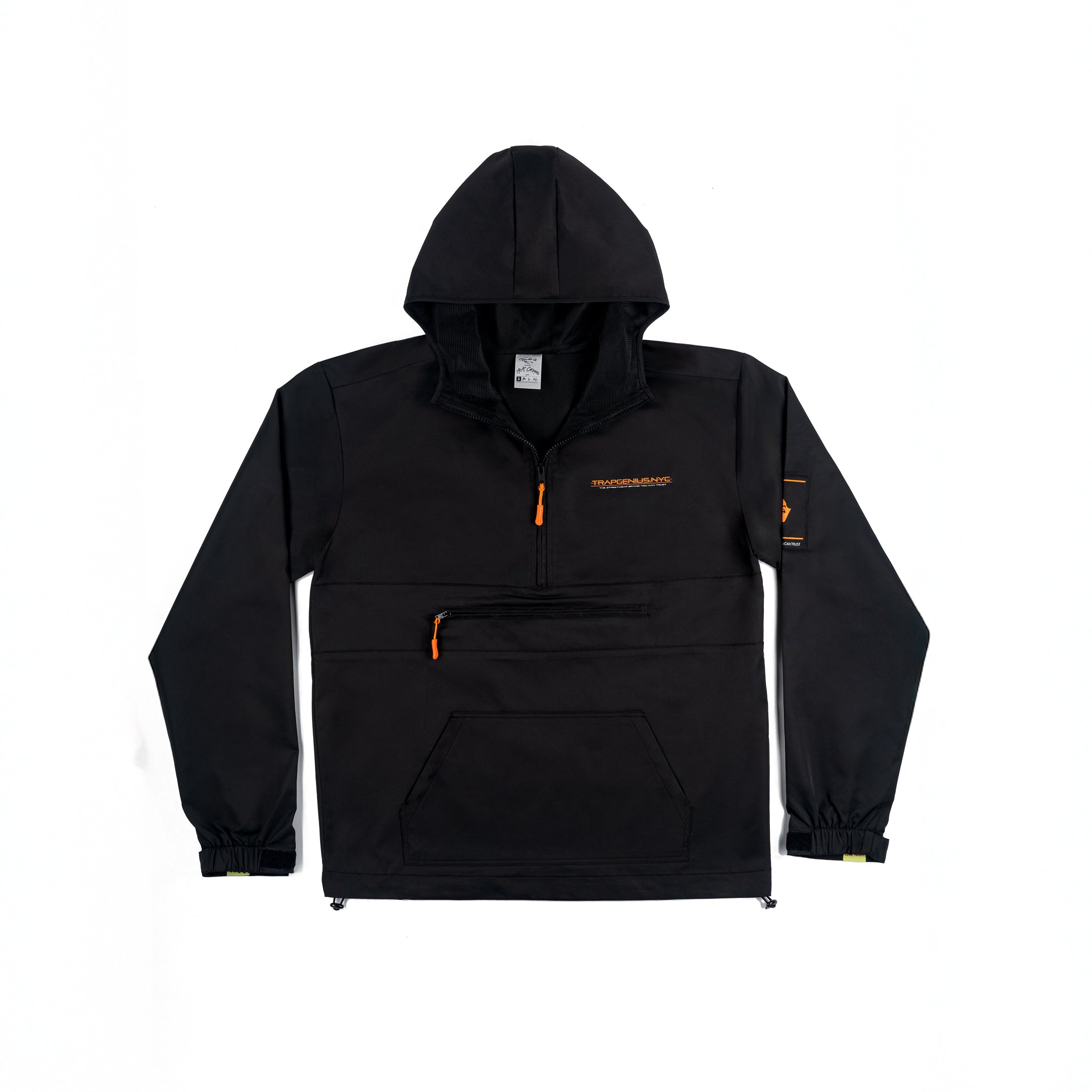 Trap Genius Nylon Pullover Hoodie Black