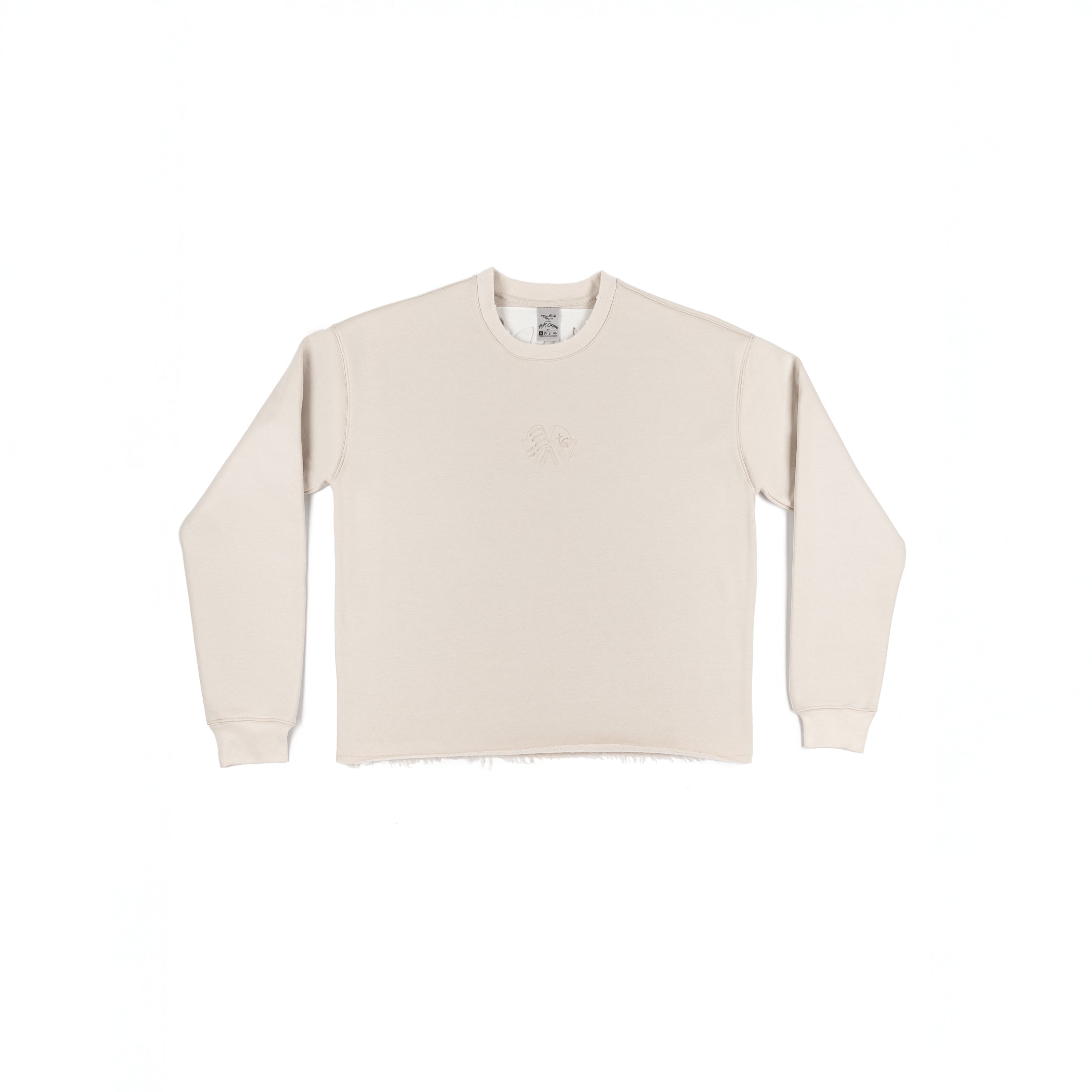 Taking Risks Embossed Crewneck-Sand