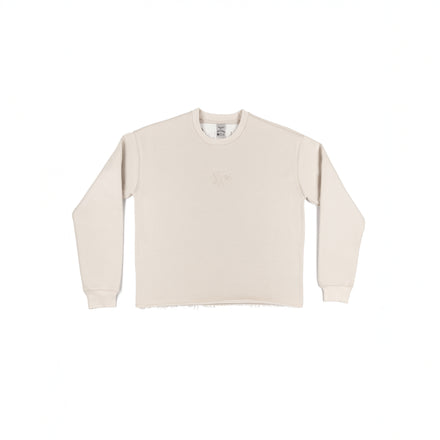 Taking Risks Embossed Crewneck-Sand