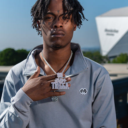 Trap Genius NYC Flag Quarter Zip Pullover (Grey)