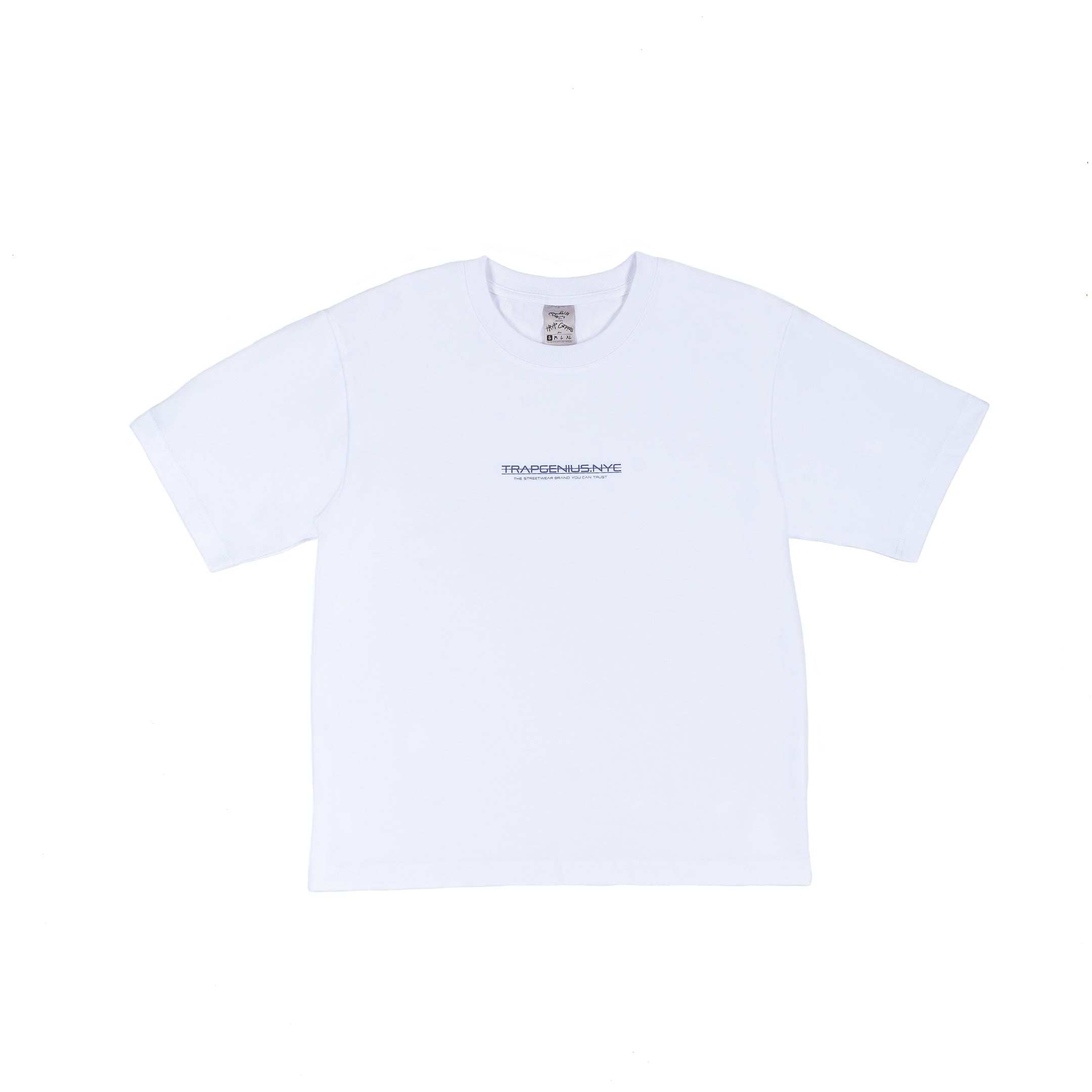 Men’s Trap Genius NYC Bag Logo Heavyweight T-shirt (White + Purple)