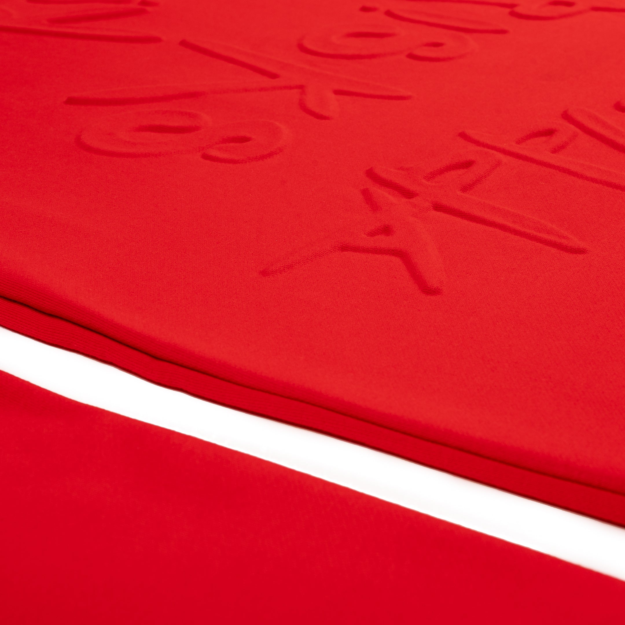 Taking Risks Embossed Crewneck-Red