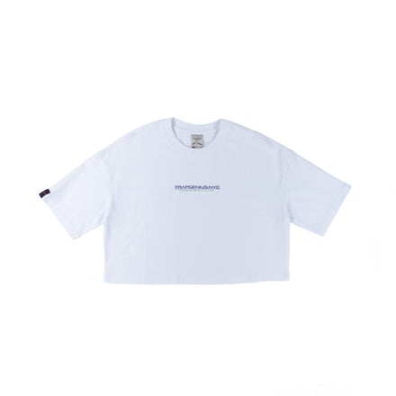 Trap Genius NYC Bag Logo Heavyweight T-shirt (White + Purple)(women)