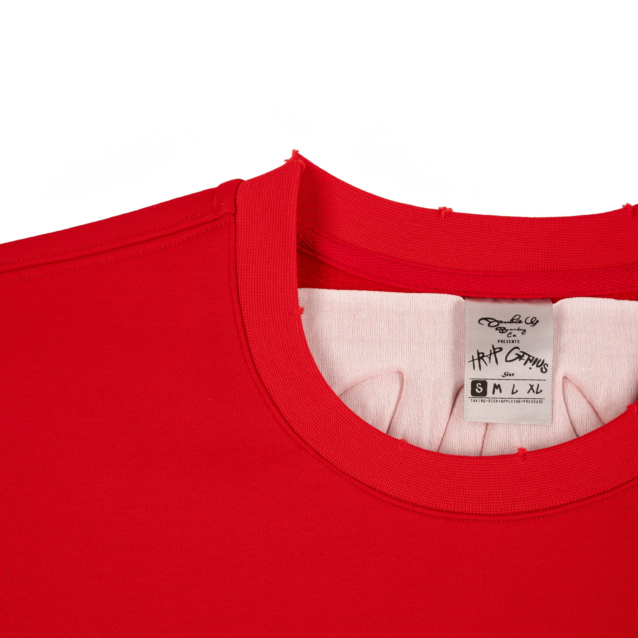 Taking Risks Embossed Crewneck-Red