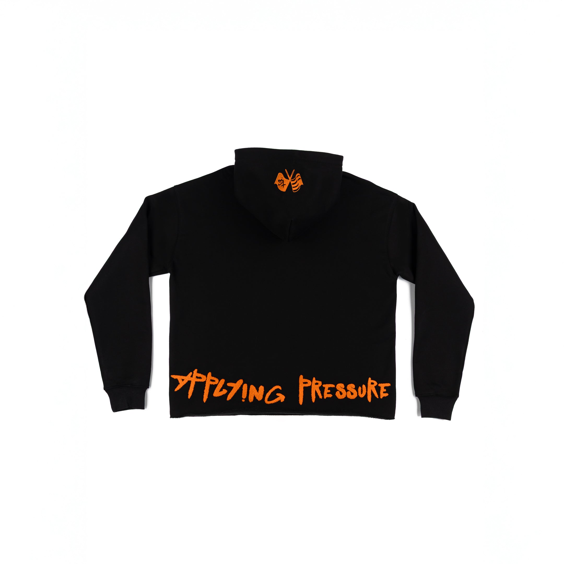 Taking Risks Towel Hoodie-Black/Orange