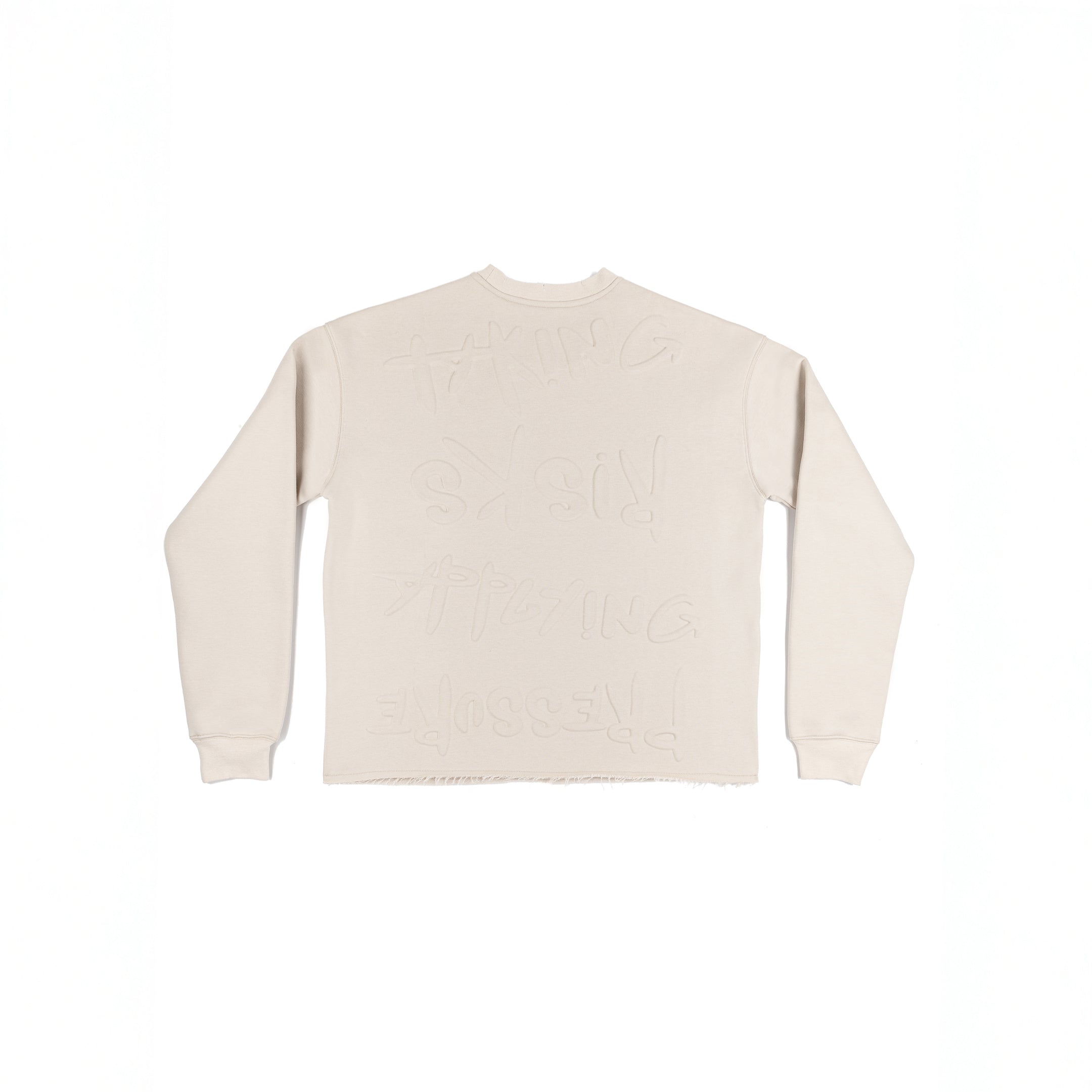 Taking Risks Embossed Crewneck-Sand
