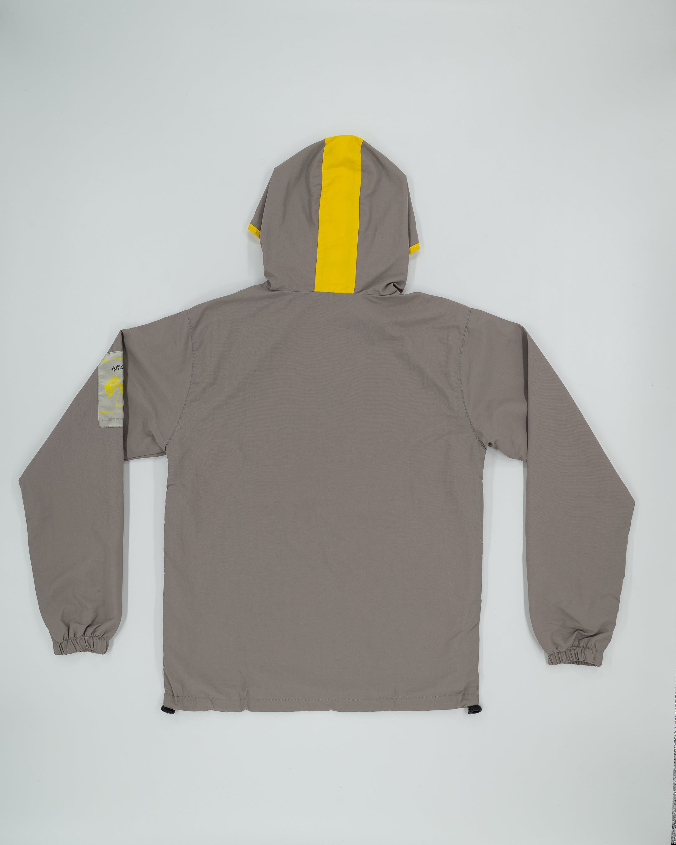 Trap Genius Bag logo Nylon Pullover Half Zip Jacket- Gray – Trap