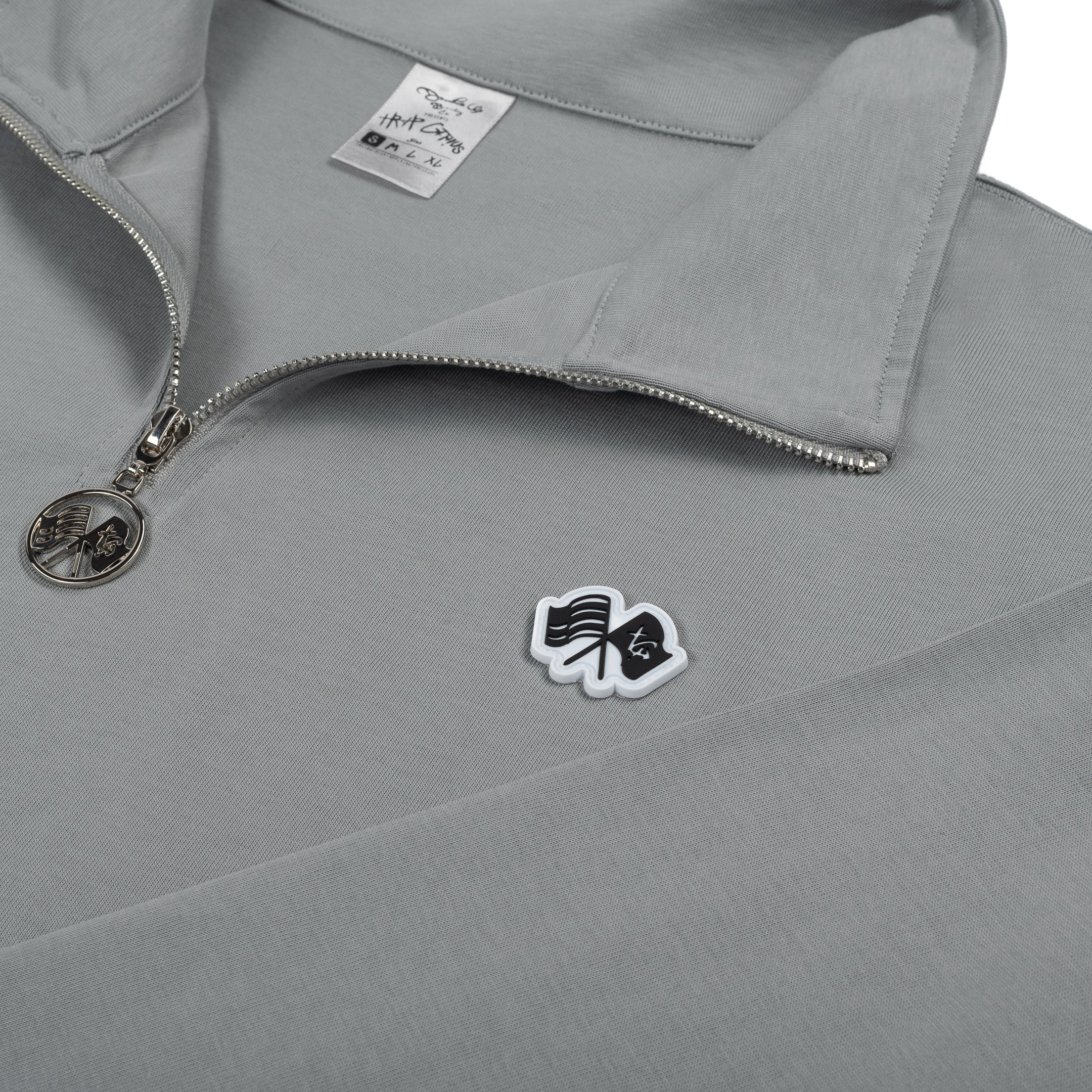 Trap Genius NYC Flag Quarter Zip Pullover (Grey)